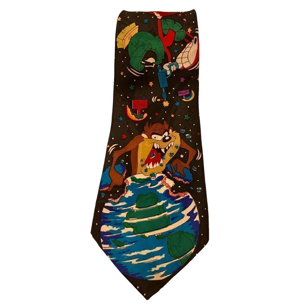 Looney Tunes Mania Vintage 1993 Marvin and Taz Save the‎ Planet Tie